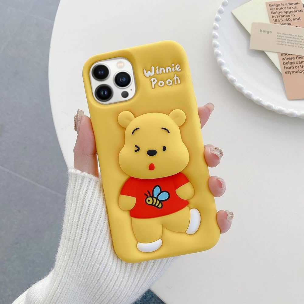 3D Pooh Pop Socket Phone Case