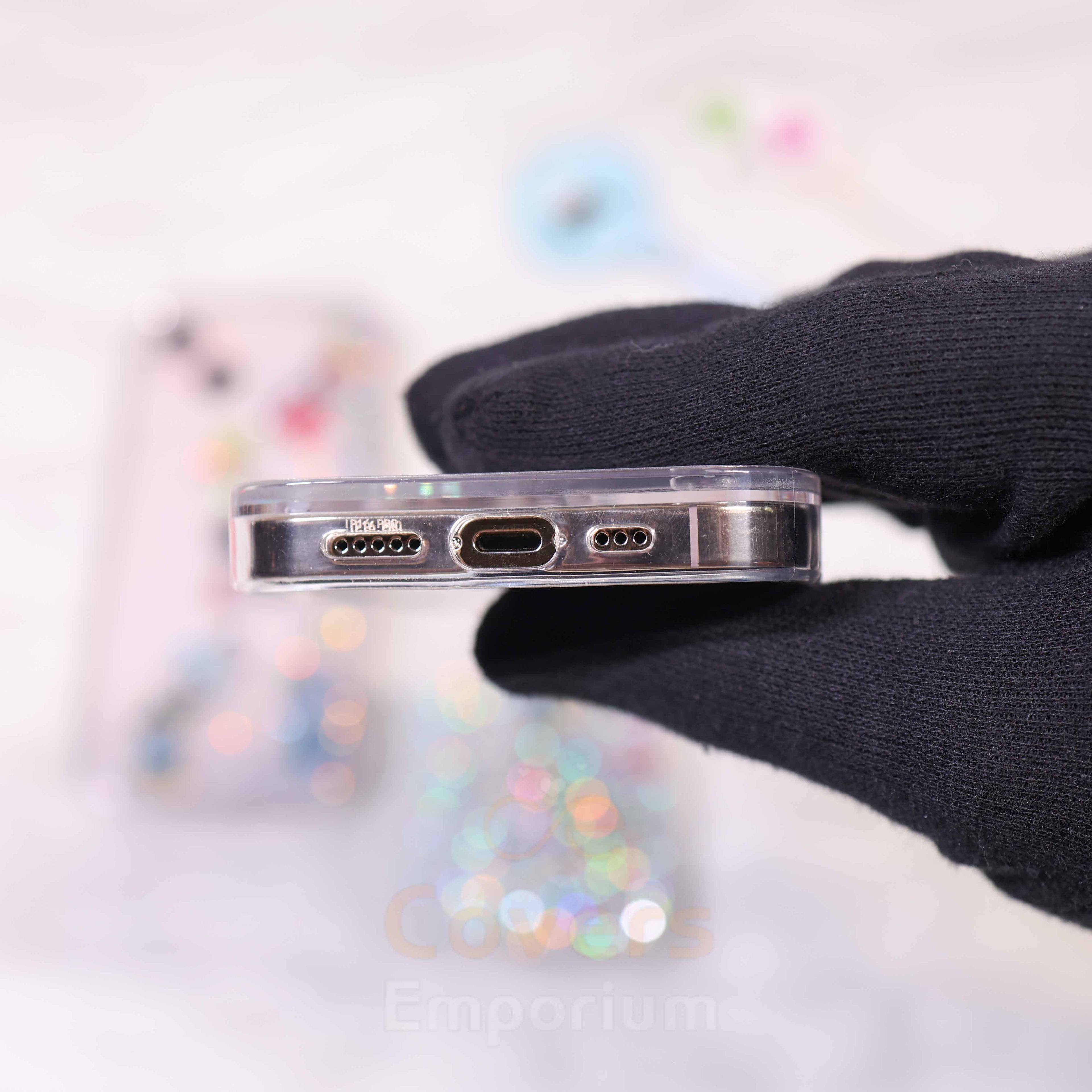 Cartoon Transparent Glitter Phone Case