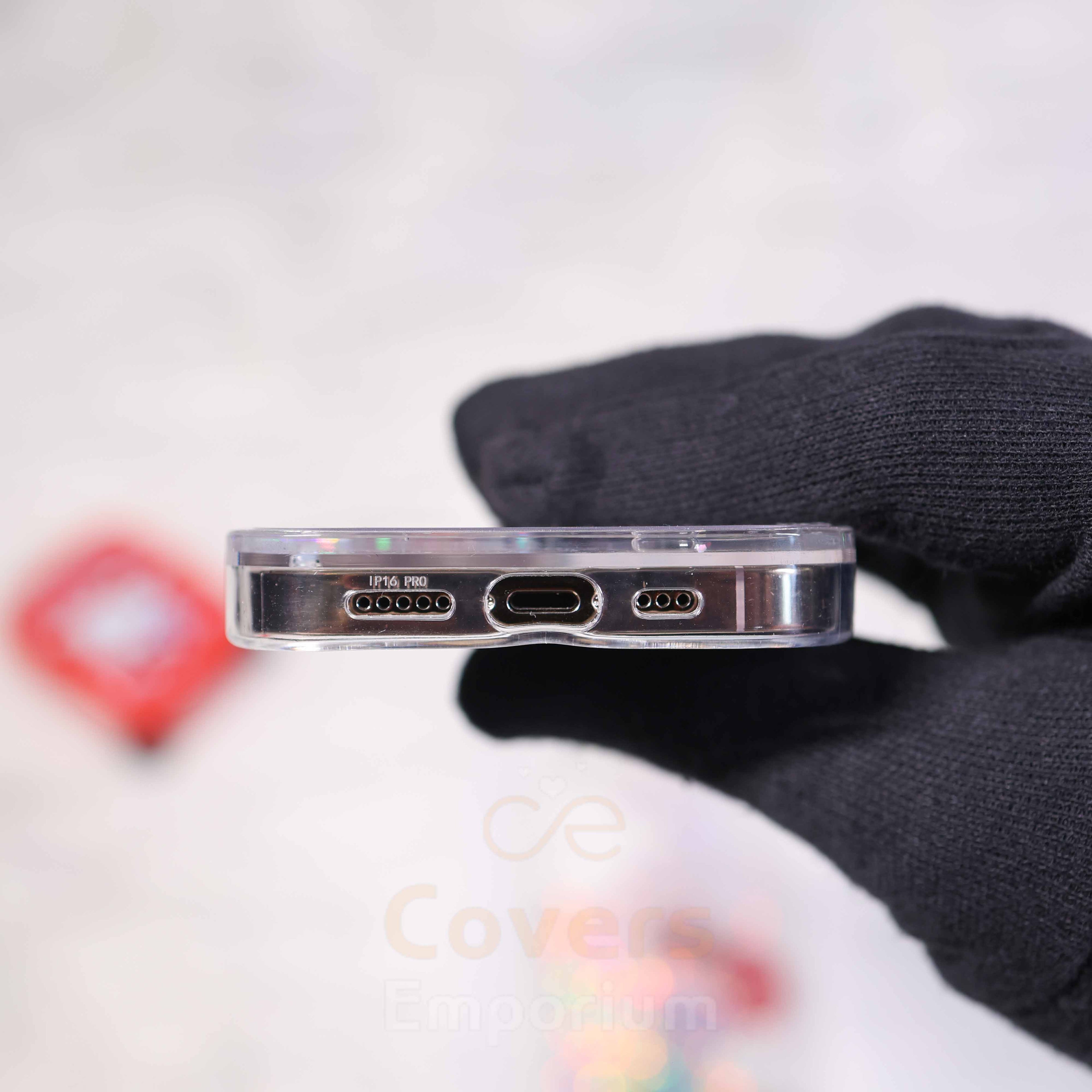 Cartoon Transparent Glitter Phone Case