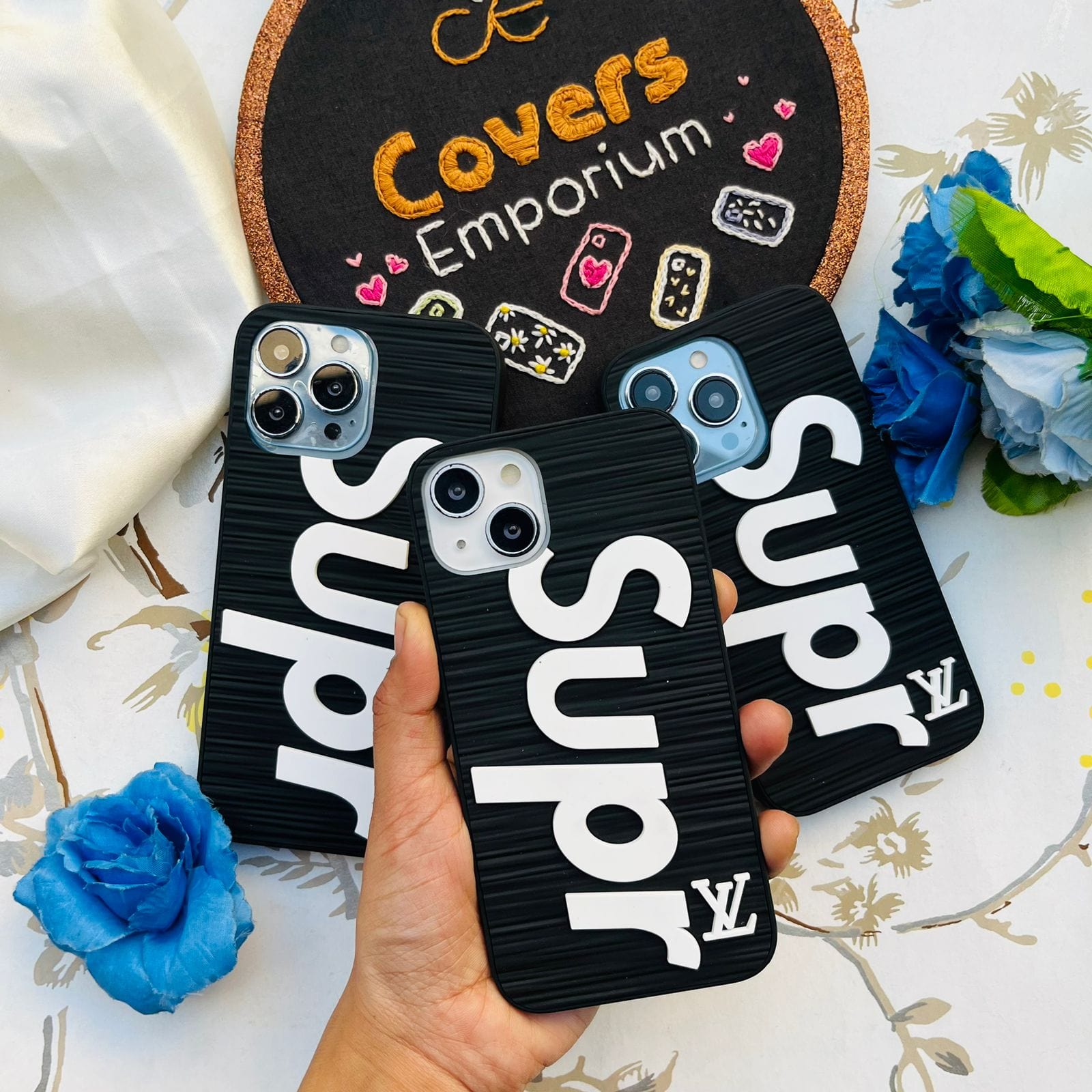 Black 3D Silicone Branded iPhone Case