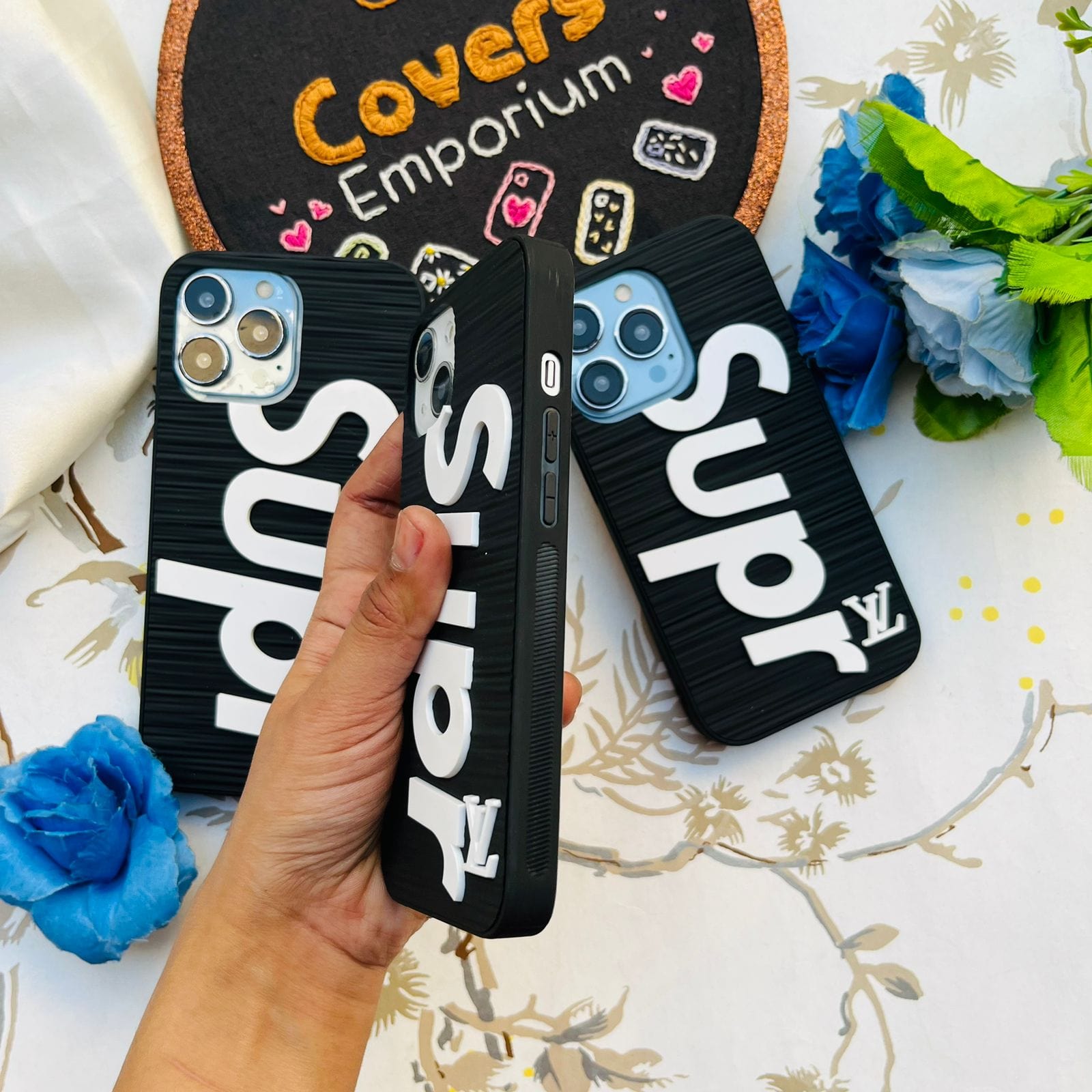 Black 3D Silicone Branded iPhone Case