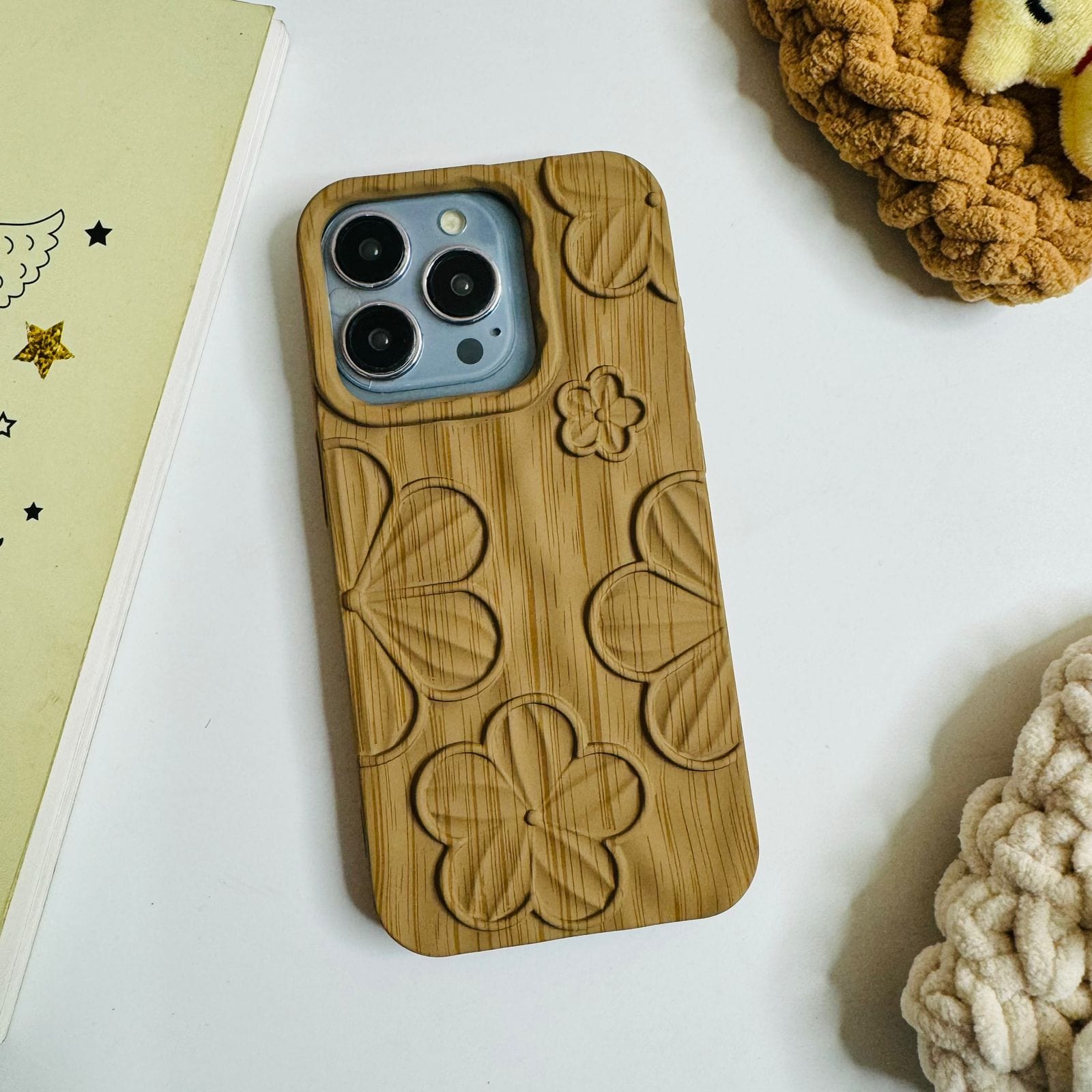 Wooden Floral Case For Iphone Users